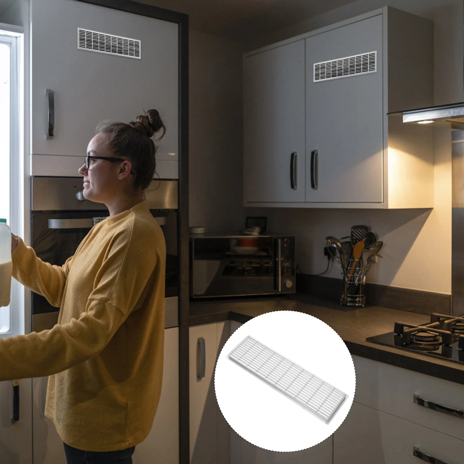 6 قطعة تنفيس الهواء يغطي فتحات بلاستيكية مستطيلة للخزائن والأسقف وخزائن الأبواب تنفس تنفيس يغطي للداخلية