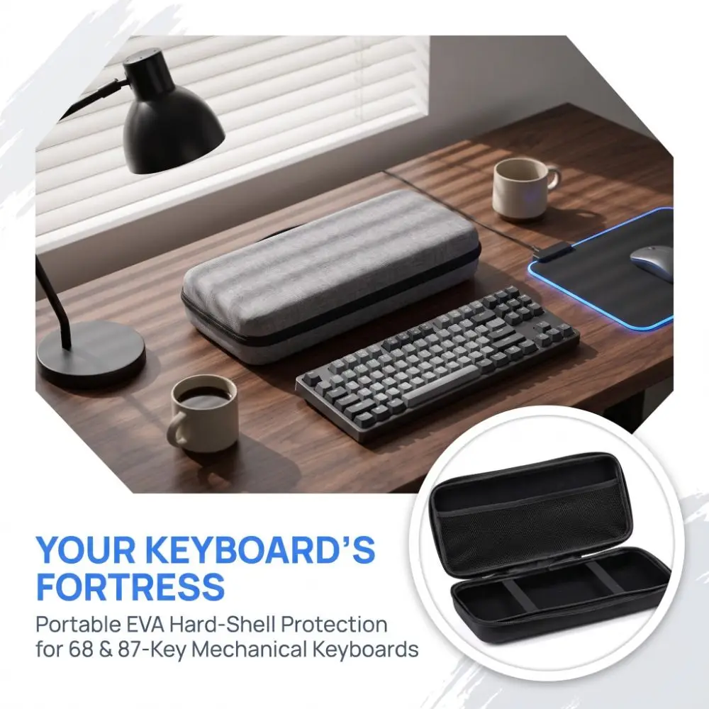 Hard Shell EVA Keyboard Storage Bag Dustproof Shockproof Keyboard Carrying Case Protective Waterproof Mechanical Keyboard Box