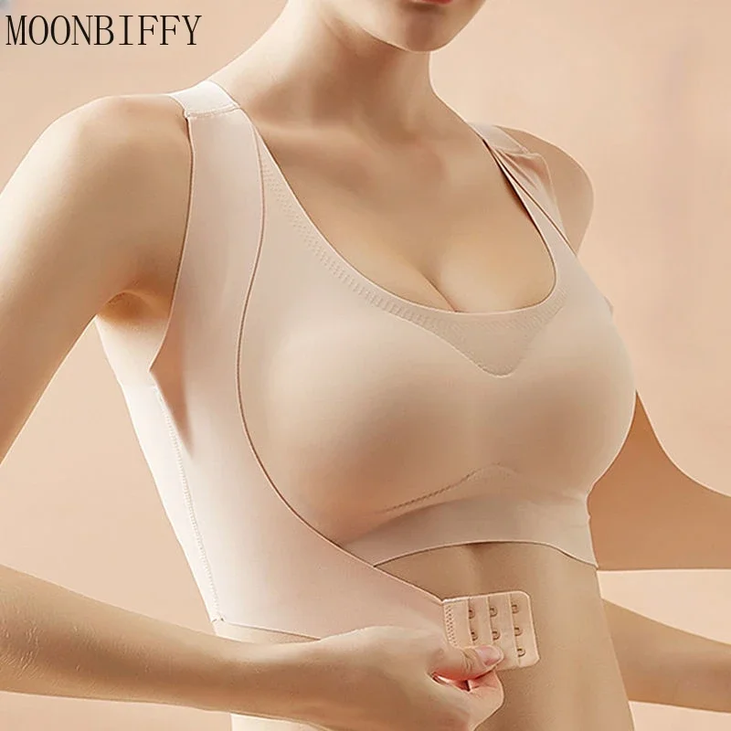 

Women Sports Bras for Women Push Up Bra Posture Corrector Bralette Front Closure Female Underwear Cross Back Tops Top Women Bra