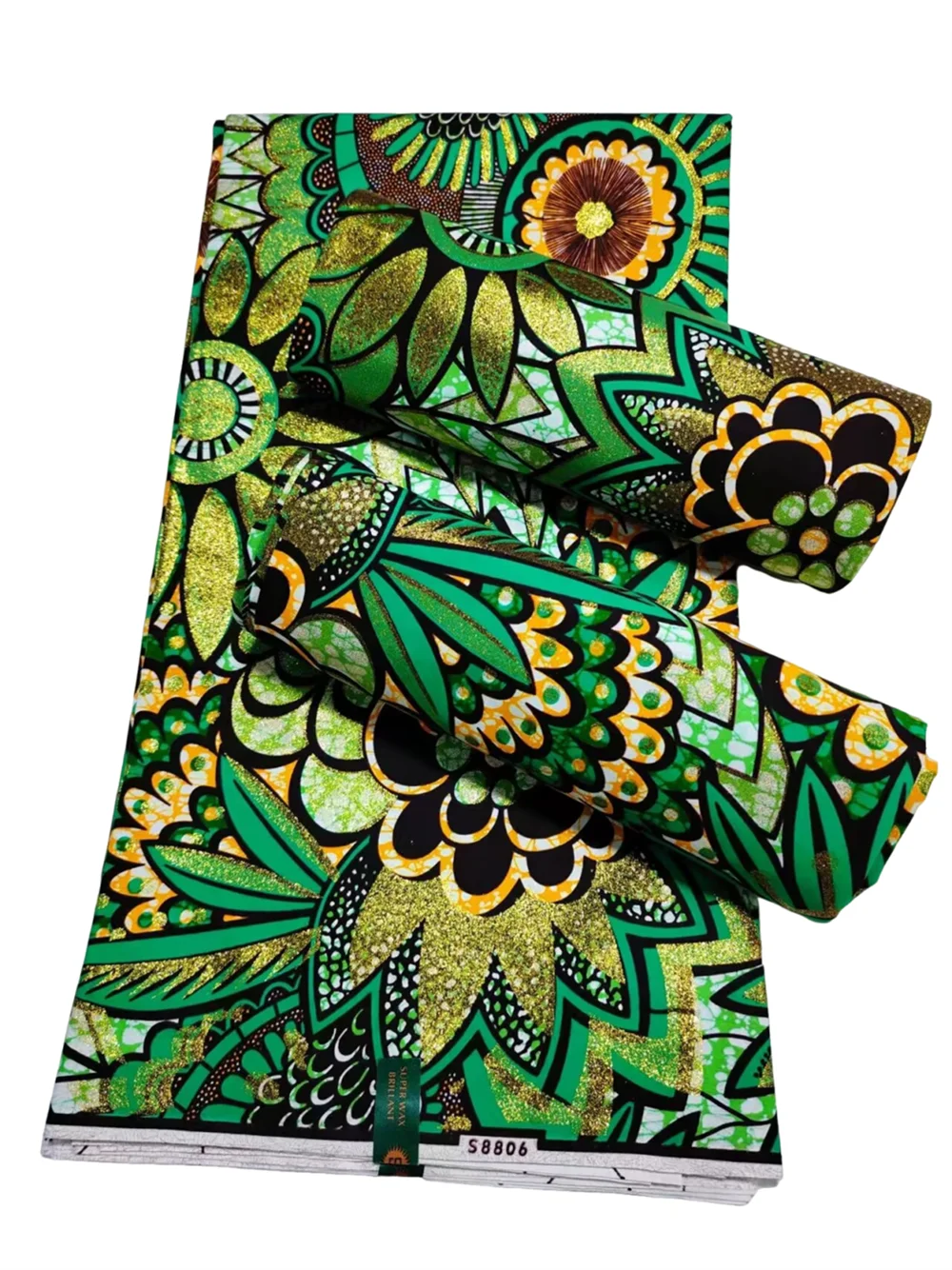 

Multicolor 6 Yards Gold Wax Veritable Shinning Print Africa Real Wax Fabric Nigerian Loincloth Batik Wedding Party Material Sew