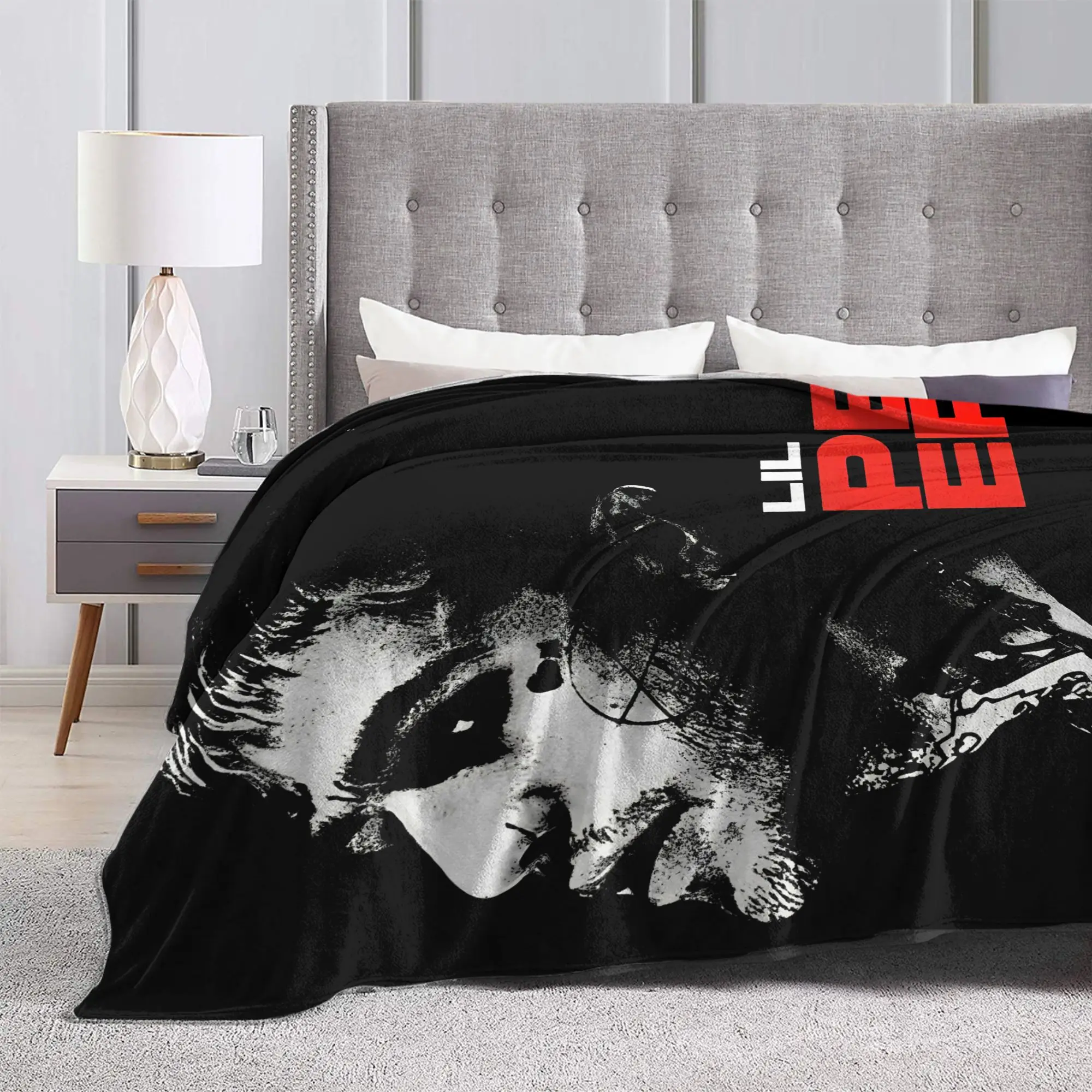 الجدة تصميم ليل اللمحة الرجعية الكولاج مغني الراب البطانيات فائقة النعومة الصوف الاسترخاء رمي البطانيات آلة قابل للغسل #6