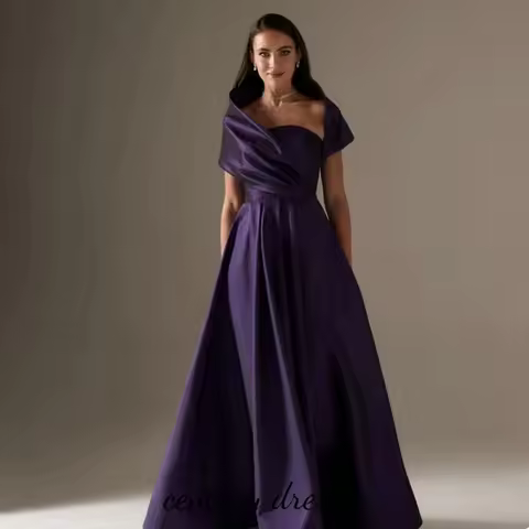 Customized A-line Boat-neck Backless Prom Dress Mother Of The Bride Sleeveless Charming Ruffle Party Dress Women Evening Gown