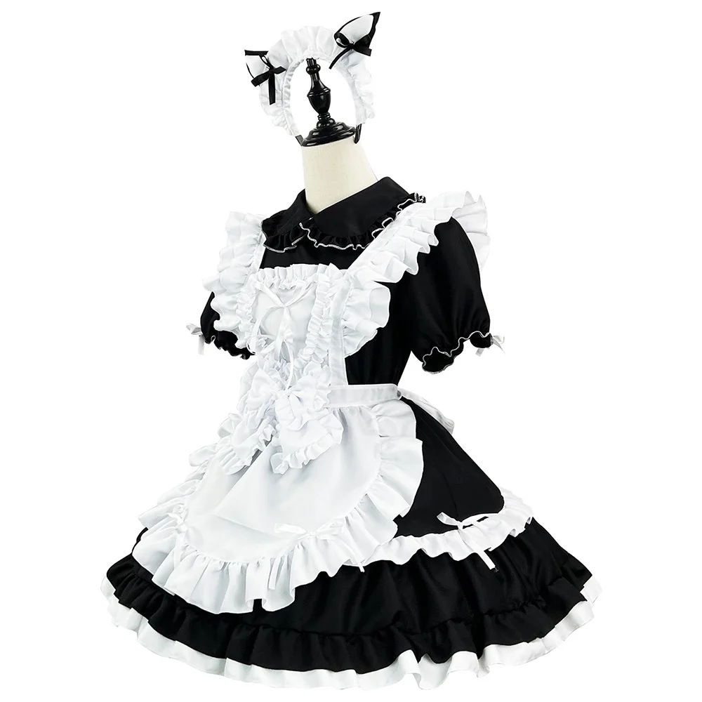 Anime Black Cute Akihabara Lolita Luxurious Maid Dress Costume Cosplay Maid Suit for Waitress Maid Party Costumes Pluz Size