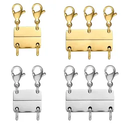 Ouro Magnético Colar Fechos, Layering Fechos, Fortes Fechamentos Magnéticos para DIY, Colar Múltiplo, Pulseira Cadeia Extensor, Fazer Jóias, 2PCs