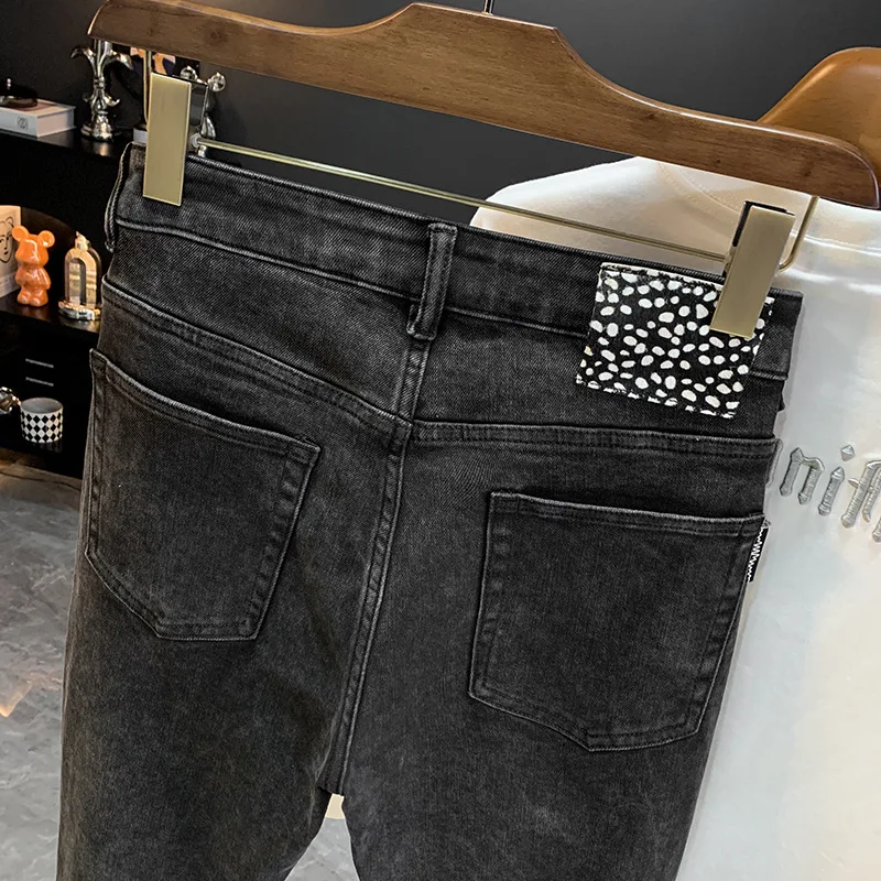 

Fashionable Light Luxury Black Jeans for Men 2025 Autumn New High end Men's Clothing Elastic Slim fit Small Leg Pants