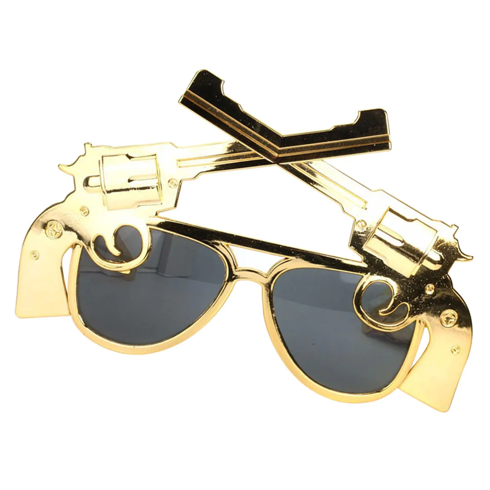 Gafas estilo tirador dorado, 1 pieza, cómodo, ligero, accesorio divertido para Festival, disfraz, fiesta, gafas, gafas de maquillaje