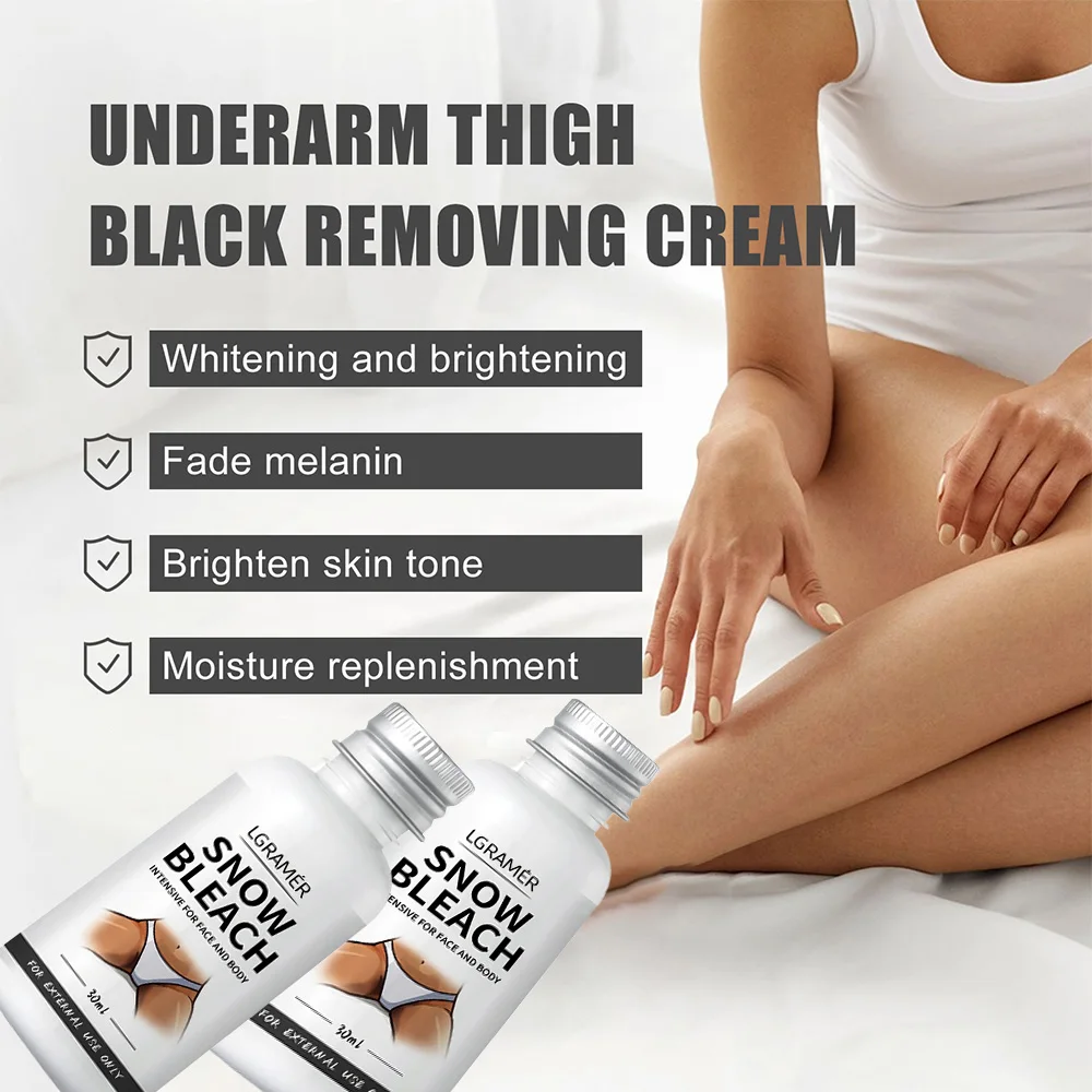 Body Whitening Bleach Cream Brighten Underarm Elbow Knees Joint Removal Intimate Parts Dark Spots Melanin Snow Bleach Cream 30ml