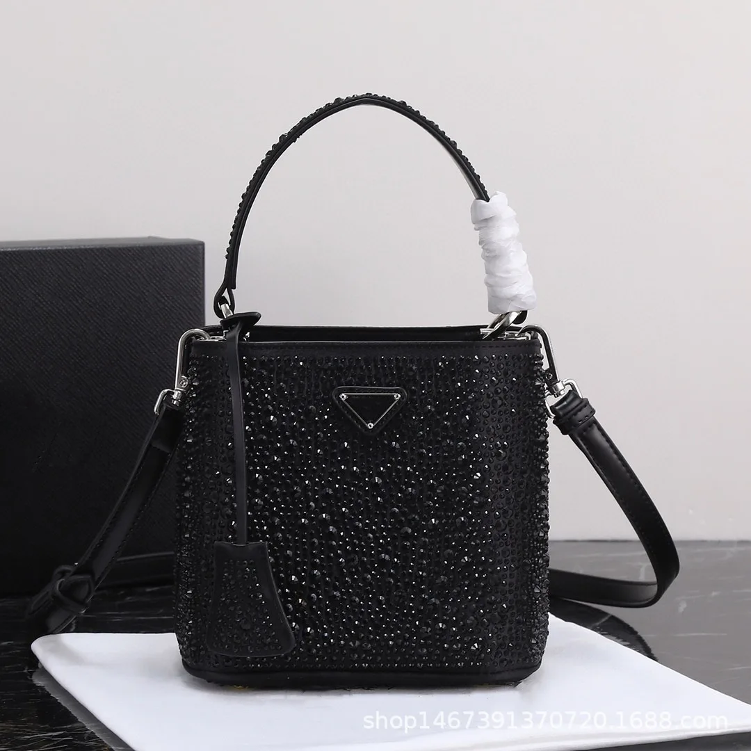 

Luxury Brand Women's Shoulder Bag Bucket Handbag Evening Cosmetic Diamond Inlaid Glitter Y2k Wedding Party Banquet Crossbody