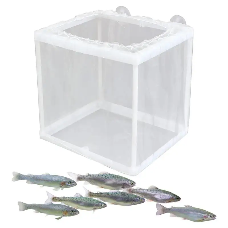 Fish Breeder Box with Suction Aquarium Hatcher Mesh Box Juvenile Fish Separation Net Tank Incubator Box Fry Hatchery DIY
