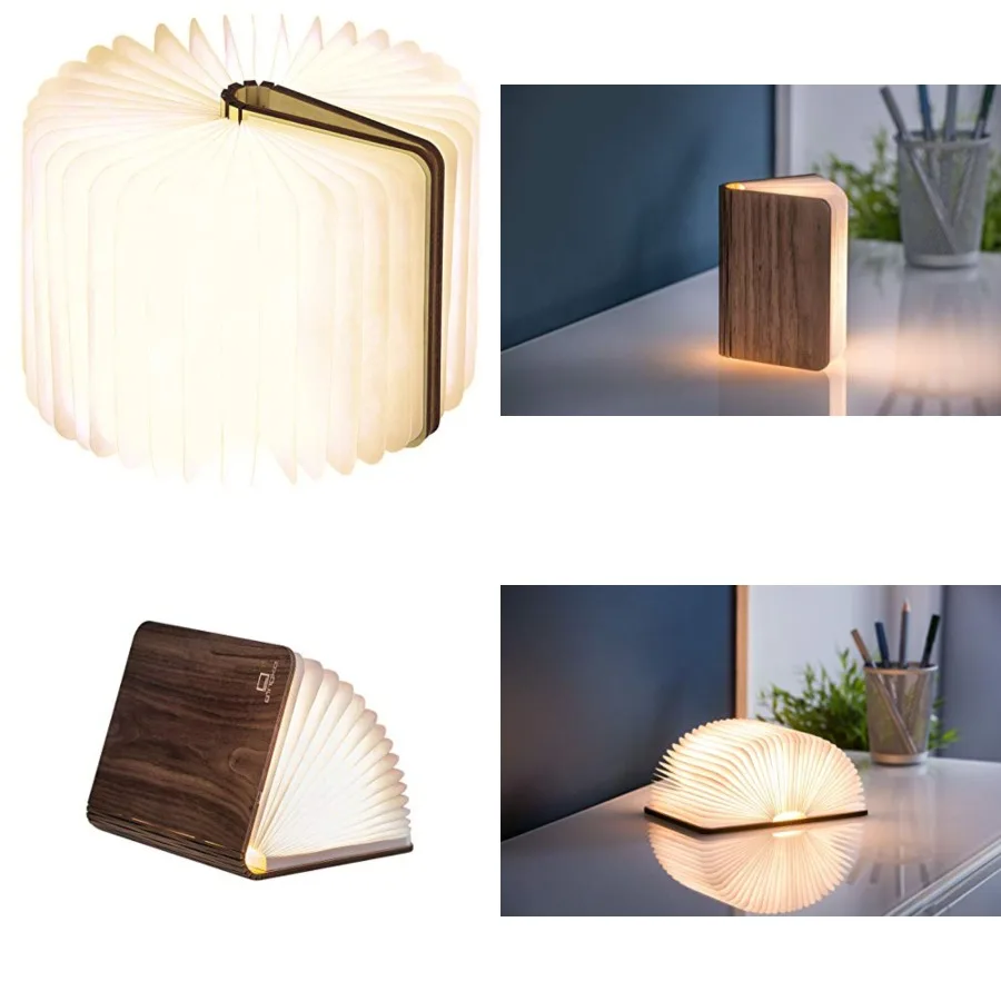 

LED Mini Smart Book Desk Light with Natural Wood Effect Finish, Rechargeable with Micro USB Charger, Walnut