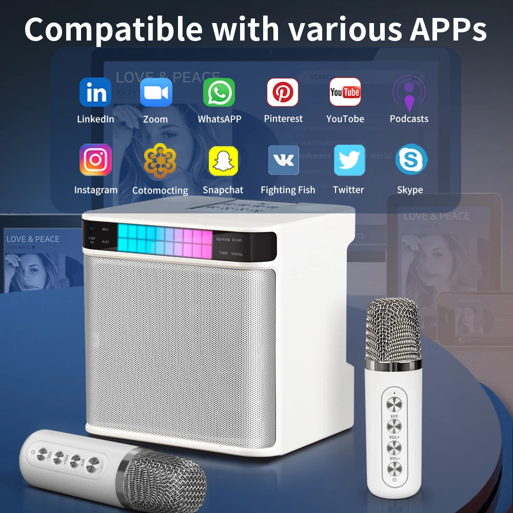 

YS-223 Mini Bluetooth Speaker Outdoor Party Karaoke Subwoofer Wireless Home Portable KTV Set Integrated Machine Speaker With Mic