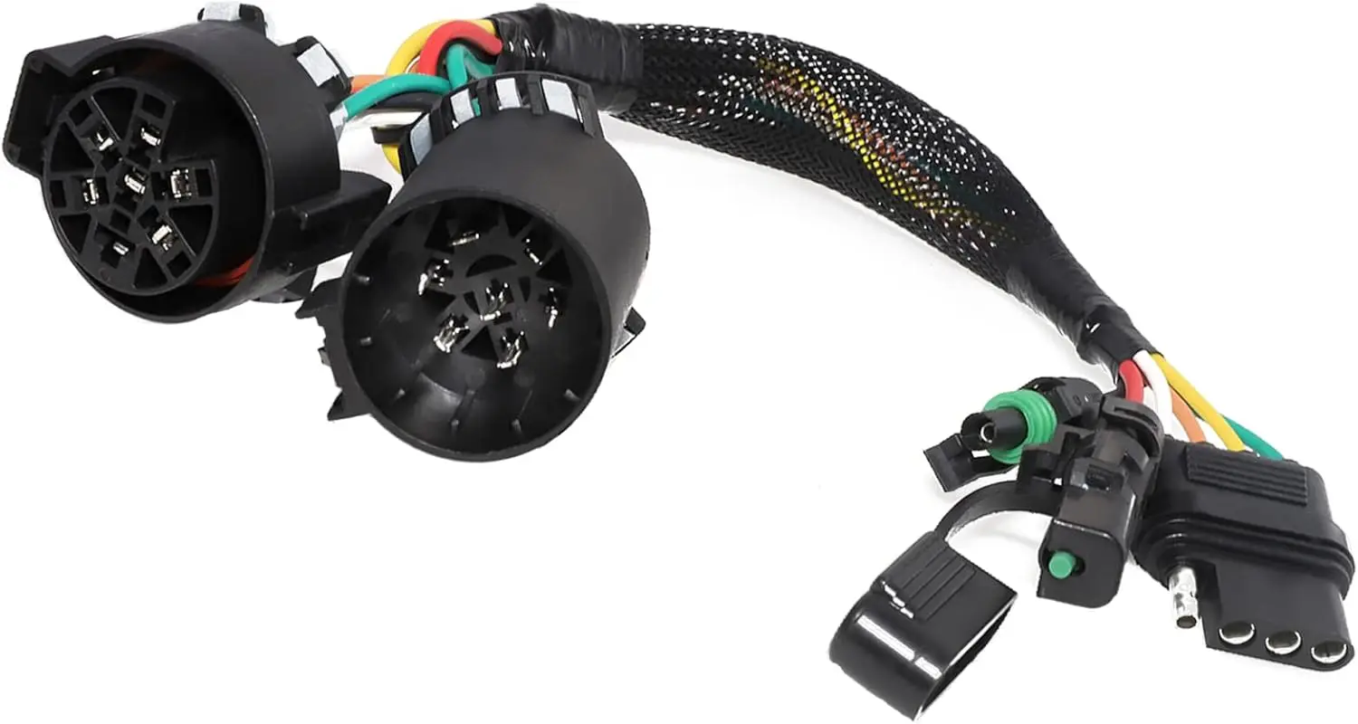 

Quick Connect Adapter for Tailgate Light Bar: USCAR 7 Pin to 4 Pin Harness with Reverse & 12V Wire for Trucks