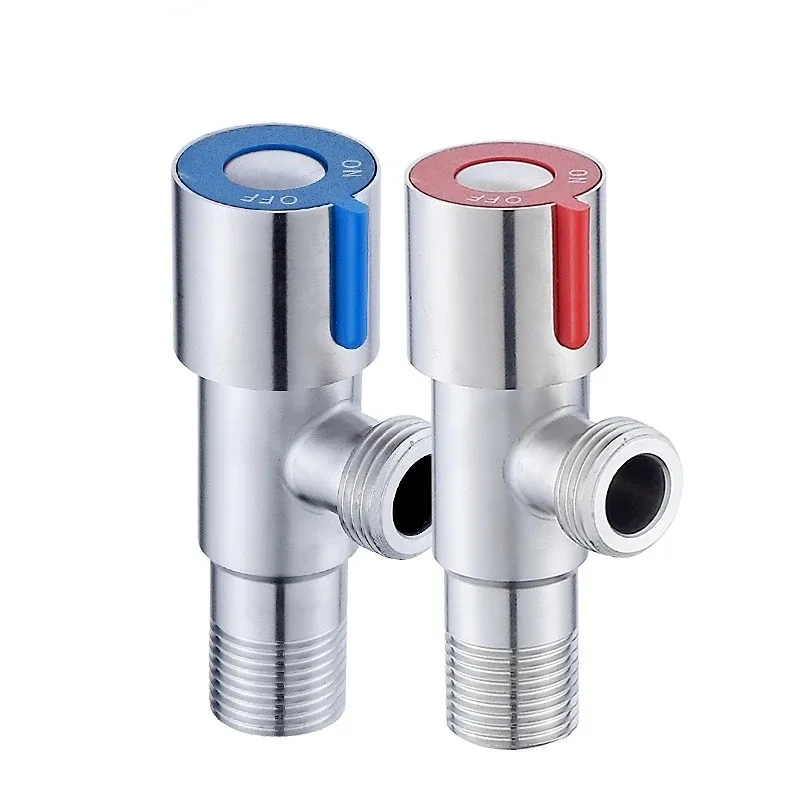 

2 Pcs 304 Stainless Steel Triangle Valve DN15 Toilet Octagonal Water Stop Valve Water Heater Hot and Cold DN15 Angle Valve