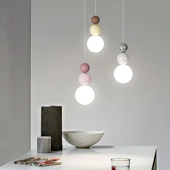 Nordic hanglamp moderne LED hanglamp crème stijl binnenverlichting kamer decor slaapkamer woonkamer nachtkastje lichtarmatuur