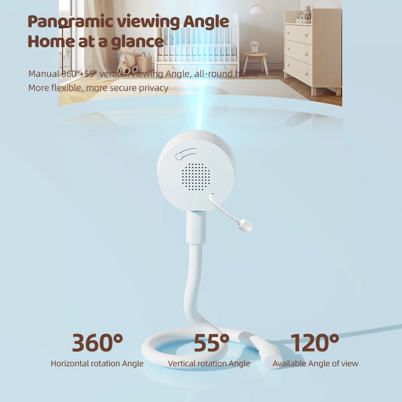 DANMINI 1080P Tuya Smart Baby Monitor Camera Indoor IP Camera Two Way Camera Infrared Night Vision Temperature Detection
