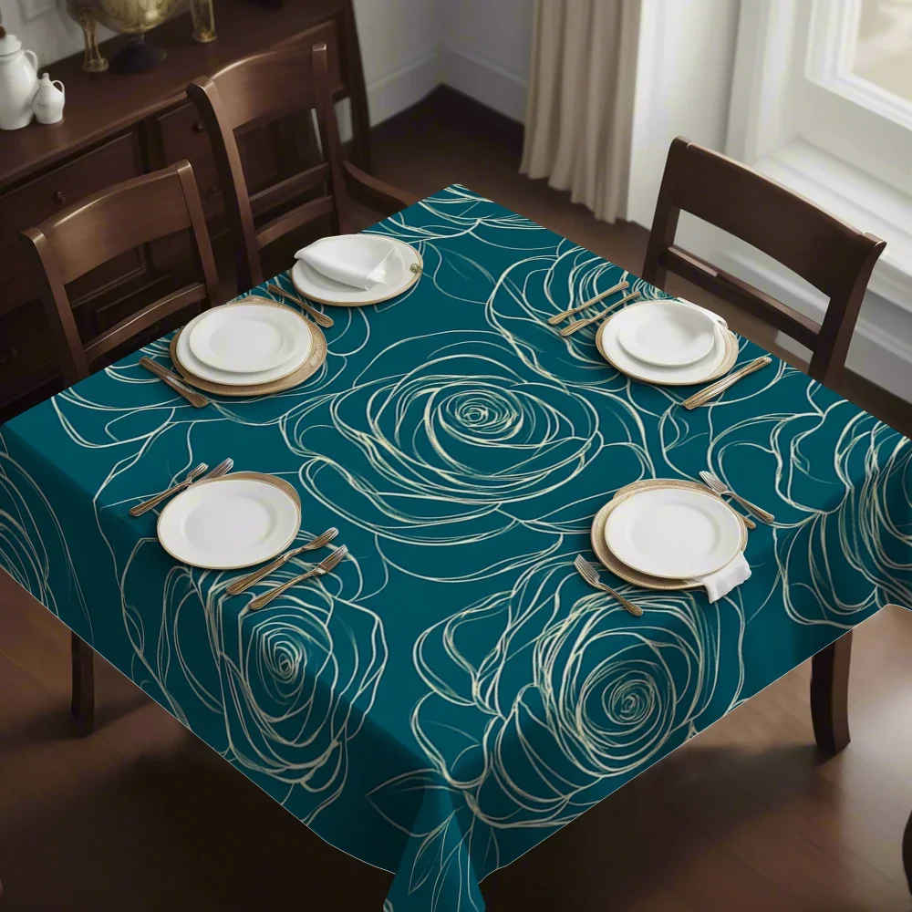 JIT1pc's new simple-print square tablecloth, with edge-locking technique, is stain-resistant and does not wrinkle.yzb