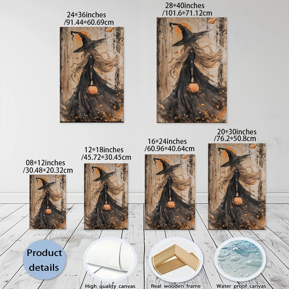 1 قطعة قماش ساحرة للخريف بإطار من الصنوبر |   موضوع الغابة الغامضة |   غرفة المعيشة/غرفة النوم/الممر ديكور الهالوين
