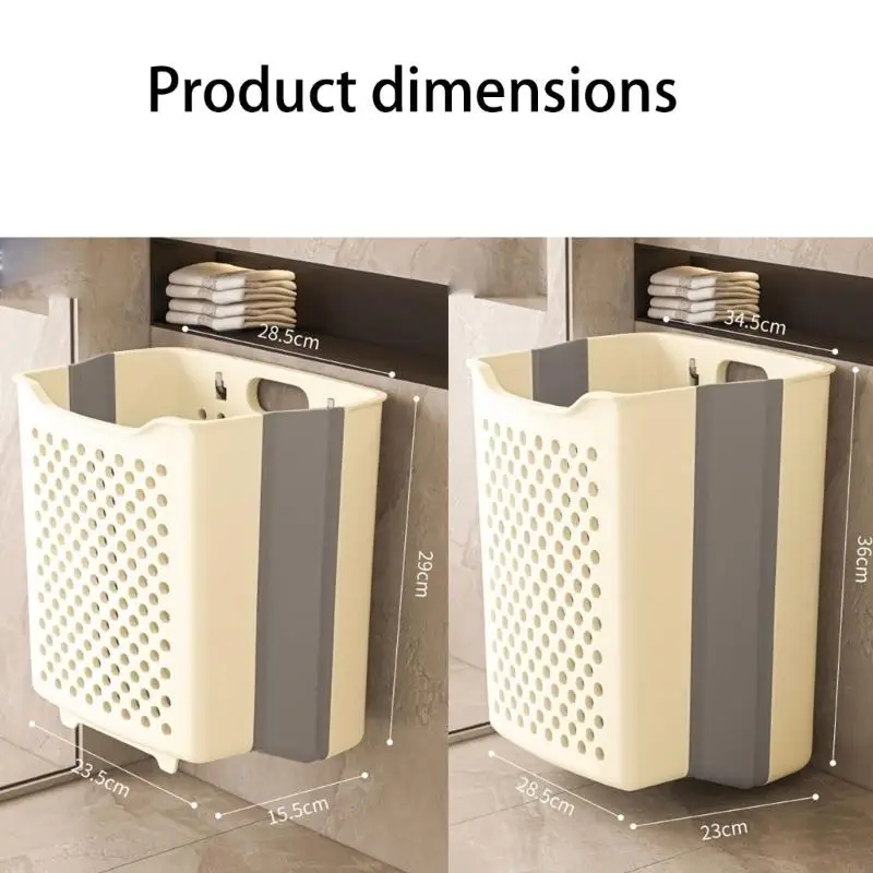 Pack Of 2 Wall Mounted Efficient Laundry Baskets For Bathroom Storage With Large Capacity 37JD