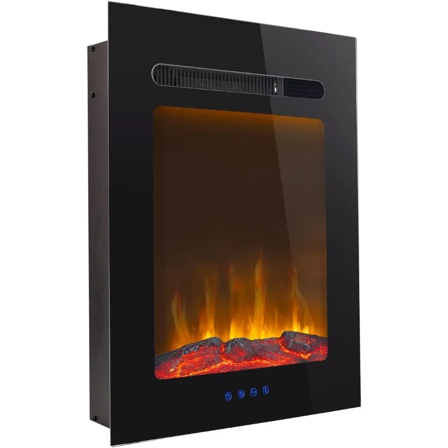 

Встраиваемый электрический камин со стеклянным бревновым видом и дистанционным управлением. 18-широкий современный декор для дома. Элегантная черная отделка. Энергоэффектив.