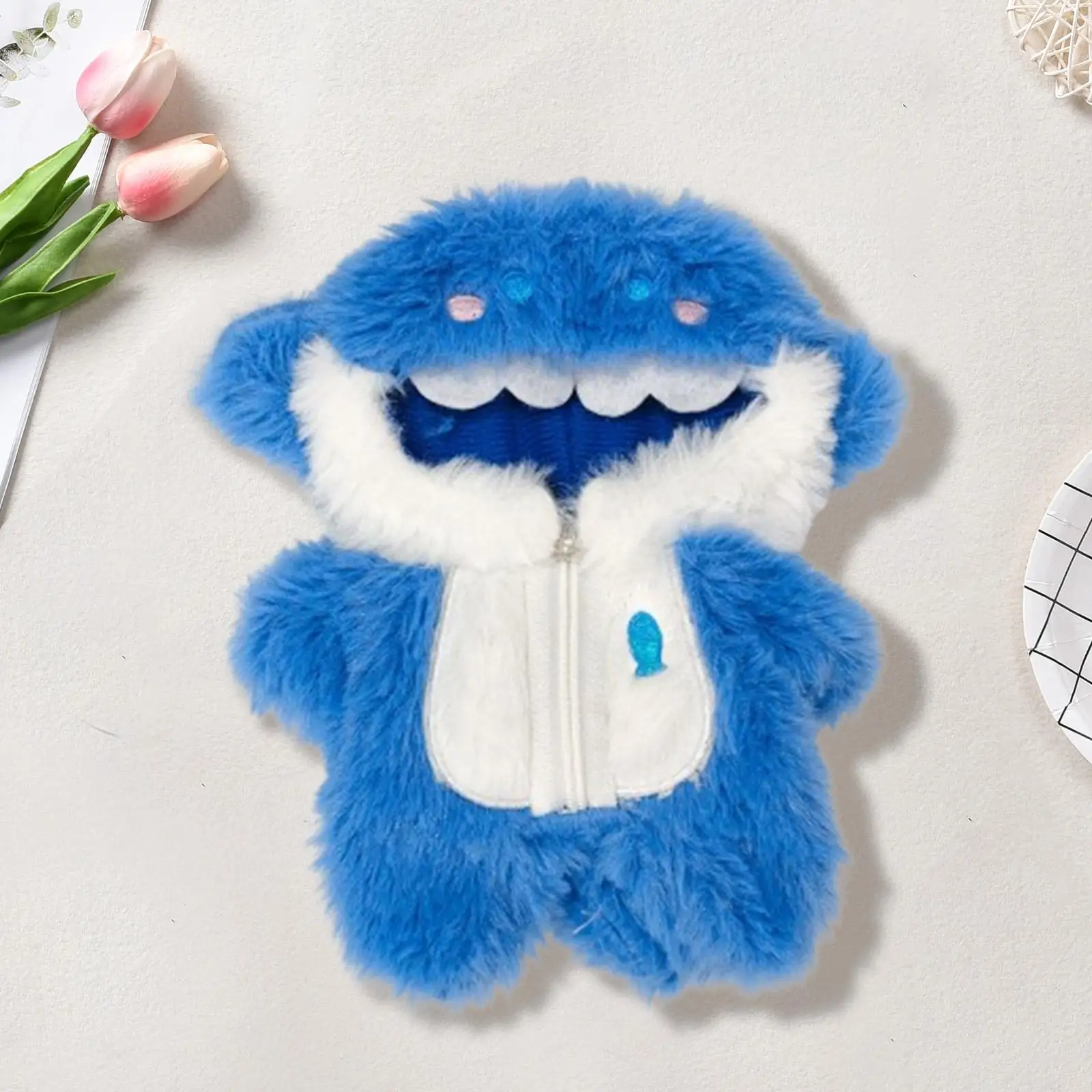 إكسسوارات ملابس بذلة القرش للدمى، ملابس مصغرة لدمى 15-17 سم تلبيس هدايا عيد الشكر