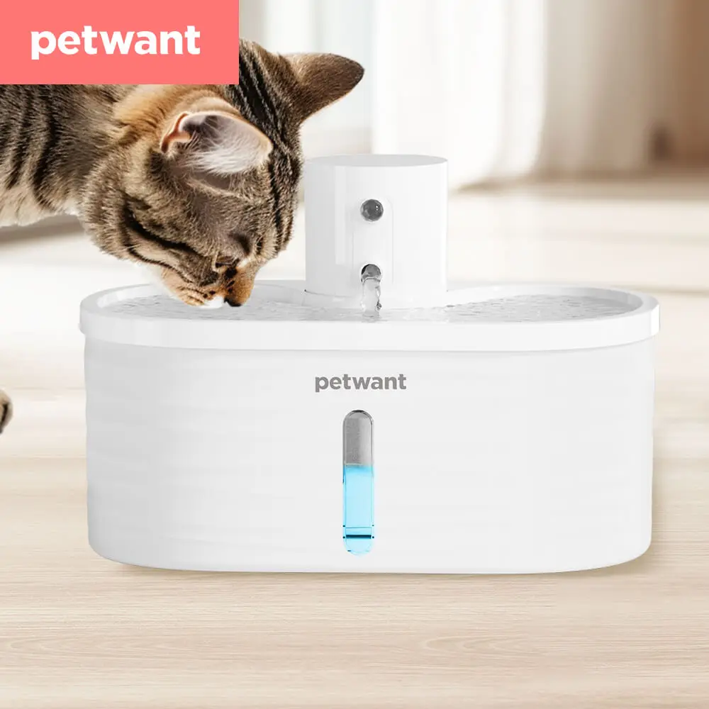 Petwant Custom 2.5L Cordless Cat Drinking Fountain Infrared Sensor 3 Flow Modes Automatic Pet Water Dispenser