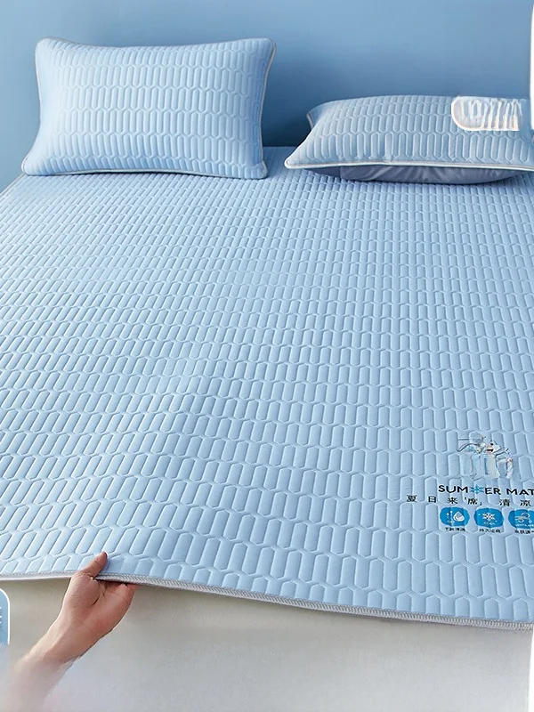 

Латексный охлаждающий коврик из ледяного шелка, летний коврик-кондиционер, для односпальных и двуспальных кроватей, моющийся, мягкий, комфортный, гипоаллергенный