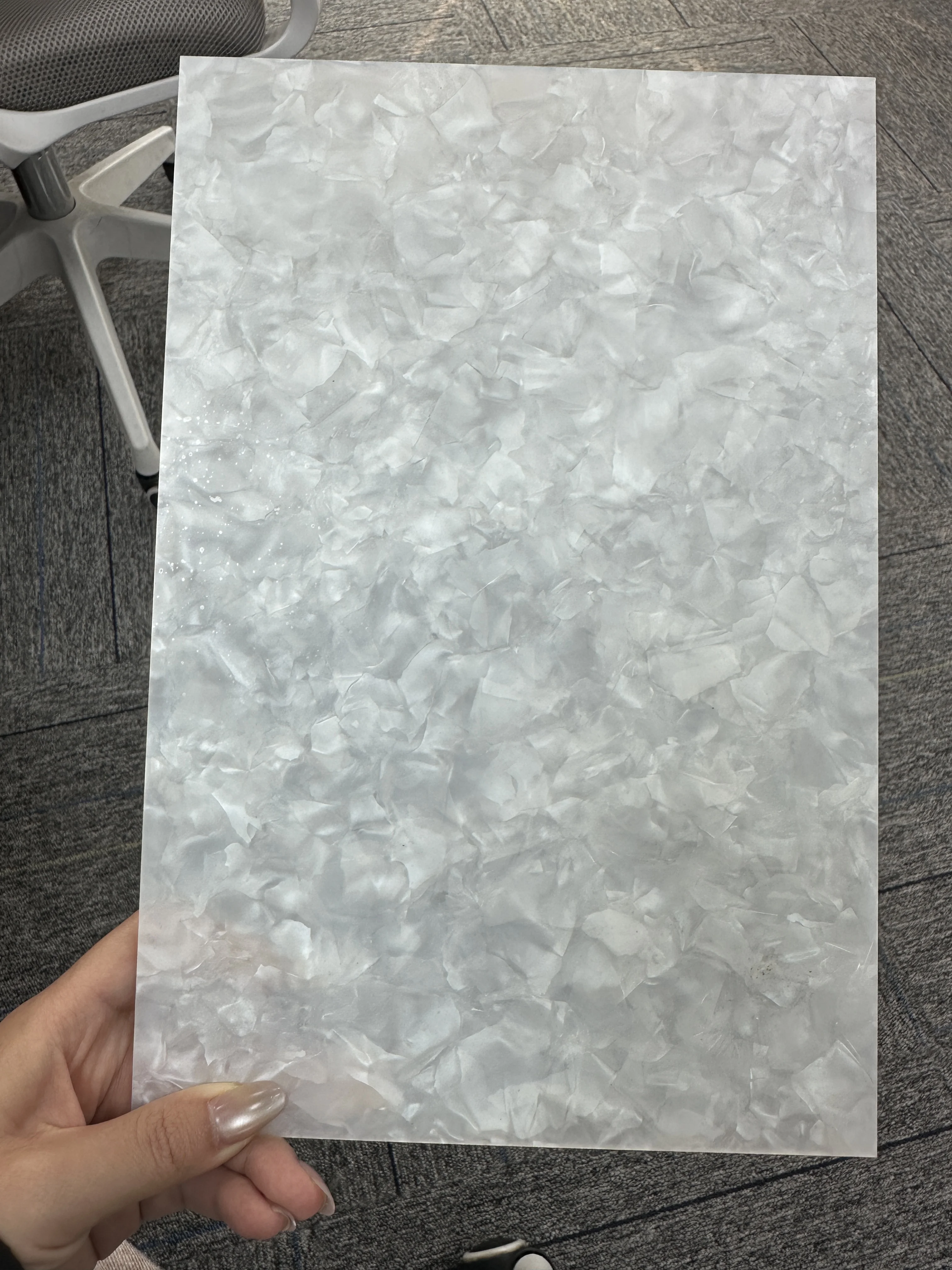 

White Pearl Color Crystallized Pressed Acrylic Sheet 3mm Thickness 200x300mm for Acrylic Jewelry Handicrafts Decoration