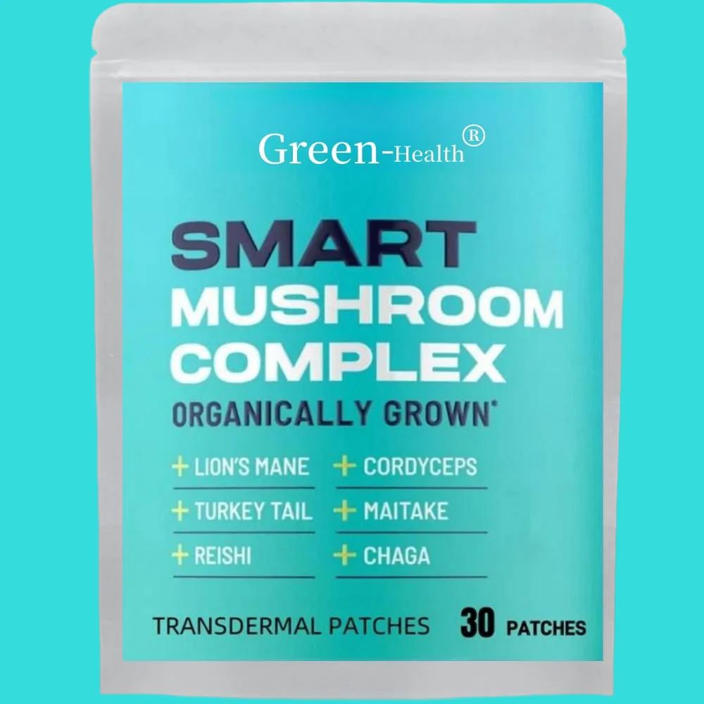 30 Patches Smart Mushrooms Brain Transdermal Patches With Lion's Mane Cordyceps for Memory Focus Energy Immune Support