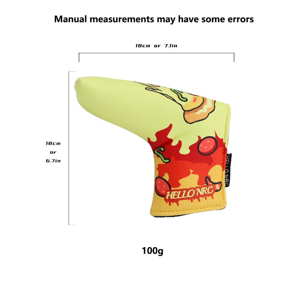 أغطية نادي الجولف الناعمة والمتينة من جلد البولي يوريثان، غطاء خشبي للجولف، نمط البيتزا للسائق، غطاء رأس واقي مقاوم للماء