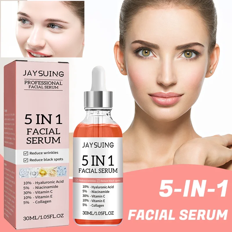 

5 In 1 Facial Essence Niacinamide Whitening Brightening Facial Essence Moisturizing Essence Shrink Pores Skin Care Cosmetic