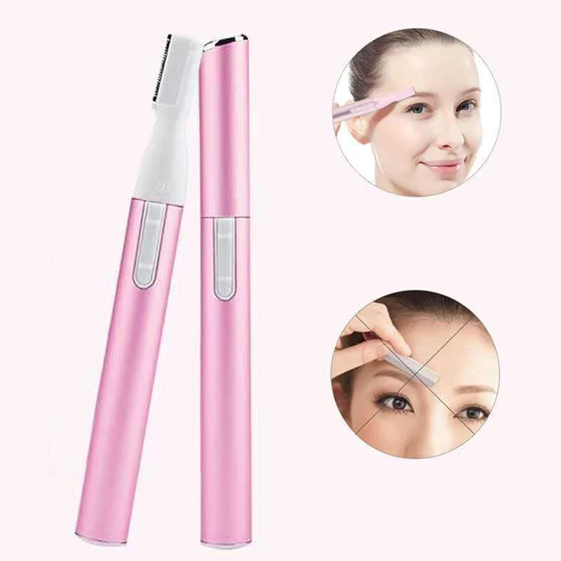 Electric Mini Eyebrow Trimmer Shaver Hair Removal Facial Neck Body Arms Legs Blur - Rechargeable Personal Grooming Kit