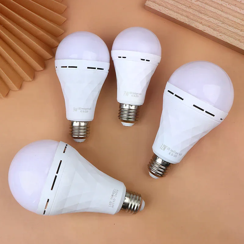 Household E27 Bulb Base 7W/9W/12W/15W Emergency LED Light Bulb E27 Rechargeable Waterproof Touched Bulb For Outdoor Camping