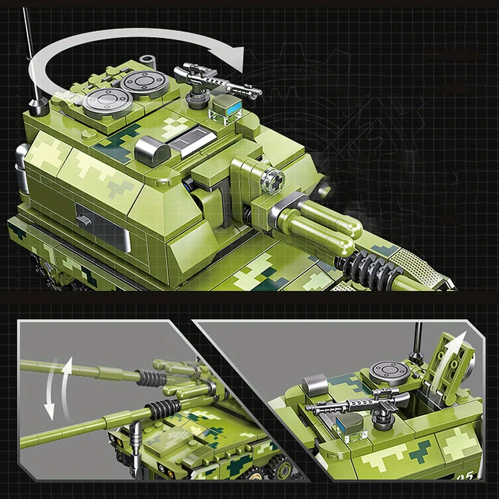 Set di blocchi di costruzione modello serbatoio Technic 361 pezzi Crea adorabili capolavori per la decorazione della stanza Regali di compleanno di Natale perfetti