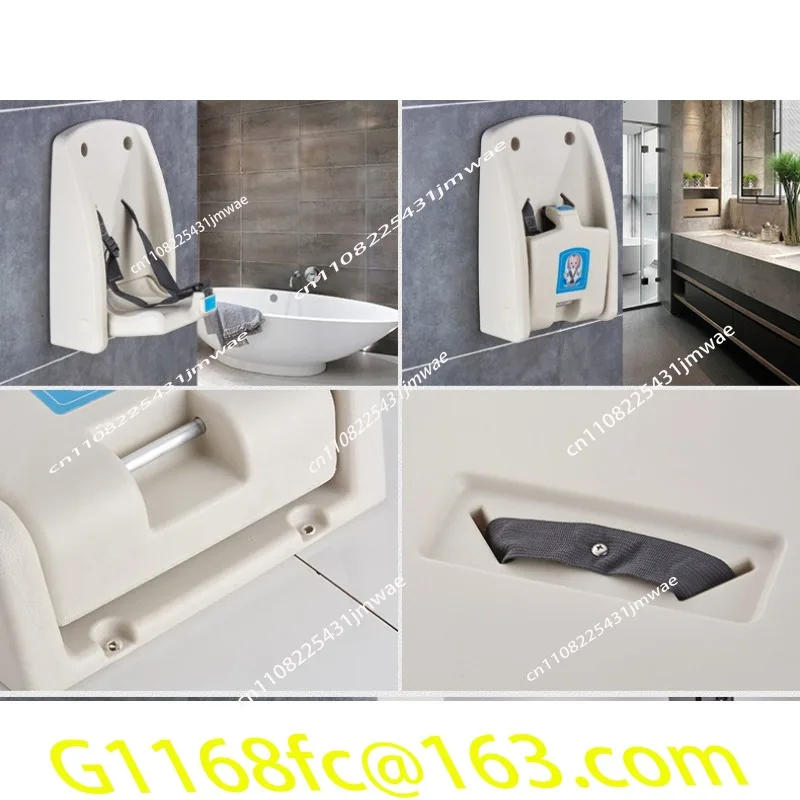 Bathroom Foldable Wall Mounted Safety Seat, Baby Care Table High Quality Baby Diaper Changing Bed