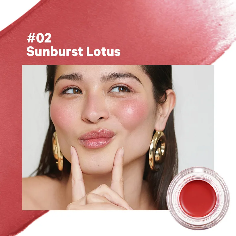 PAGE VINE 워터리 멀티 유즈 블러쉬 밤 아이 섀도우 립 컨투어링 4-in-1 매트 쉬머 모이스춰 라이징 방수 오래 지속되는 메이크업