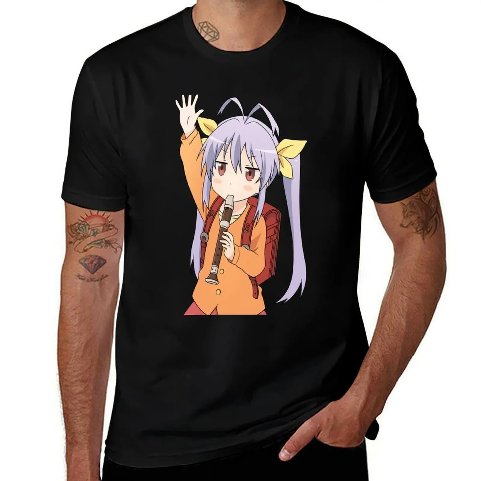 

Renge Non Non Biyori Flute Vector T-Shirt Breathable Sportswear T-Shirt for Men