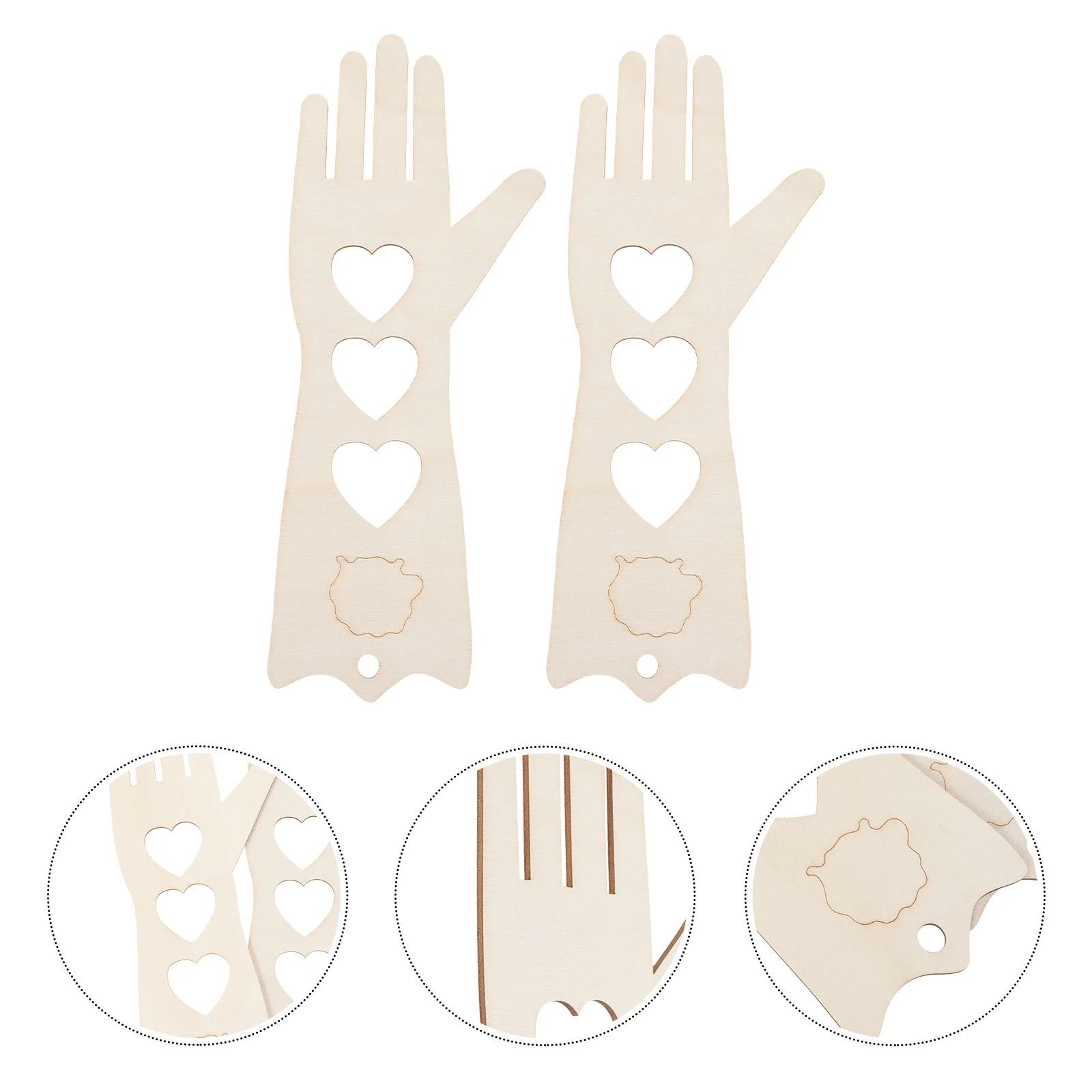 2 Pcs Makeup Costume Props Wooden Glove Knitting Tool Goalkeeper Gloves DIY Blocker