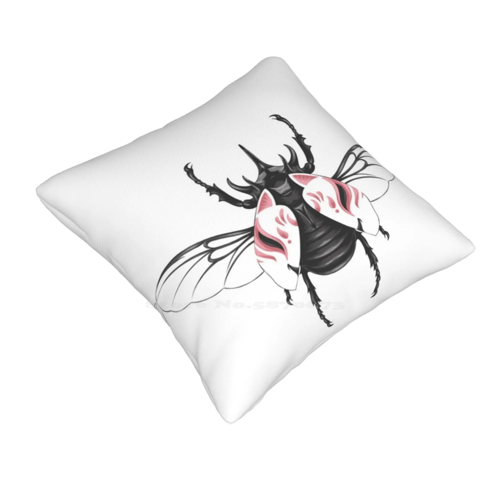 Beetle With Mask Fashion Sofa Throw Pillow Cover Pillowcase Dark Wings Animal Asia Beetle Illustration Beetles Biology Black