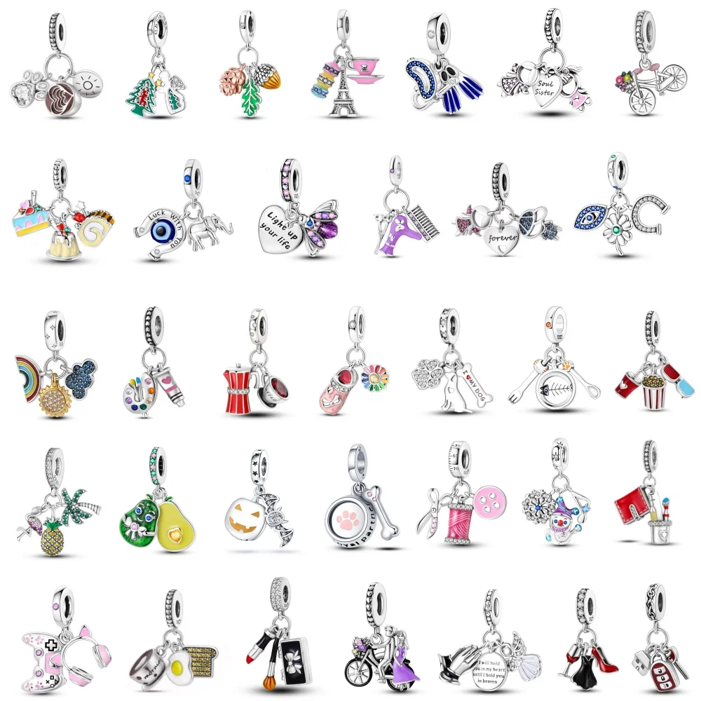 2026 Hot Selling Original Silver Plated Charm Bead Pendant Charm Bracelet Women's Pendant DIY Jewelry Exquisite Jewelry Gifts