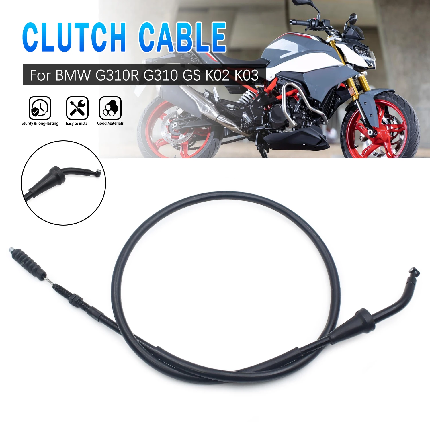 For BMW G310GS K02 G310R K03 2016 2017 2018-2024 2025 32738563262 Motorcycle Stainless Steel Clutch Cable Wire Clutch Cable