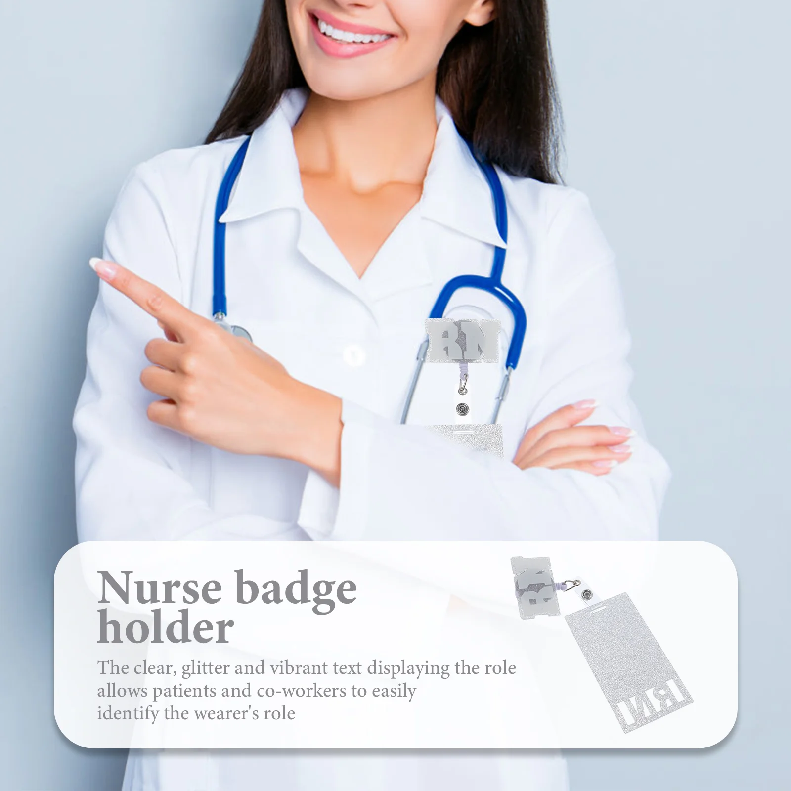 Nurse Chest Tag Id Badge Holders Retractable Reel Cards Acrylic for Nurses Clips