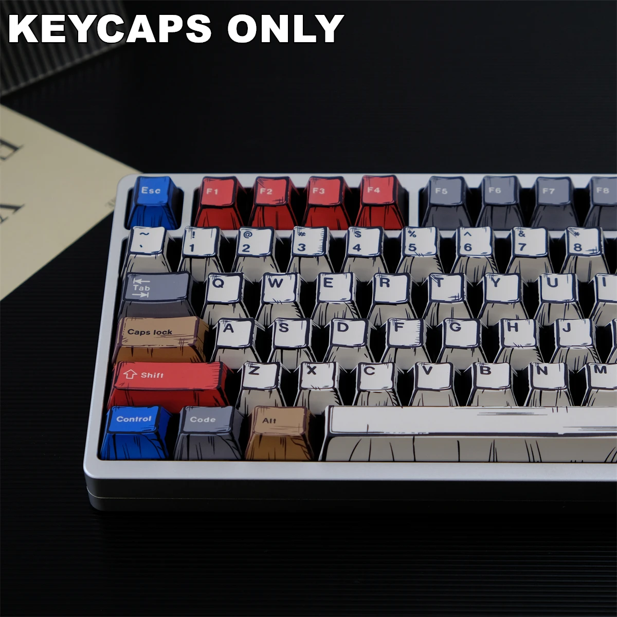 PFK Manga Style Korean PBT Keycaps Cherry Profile Dye-Sublimated Legends Keycap Set for Mx Cherry Switch Mechanical Keyboard Kit