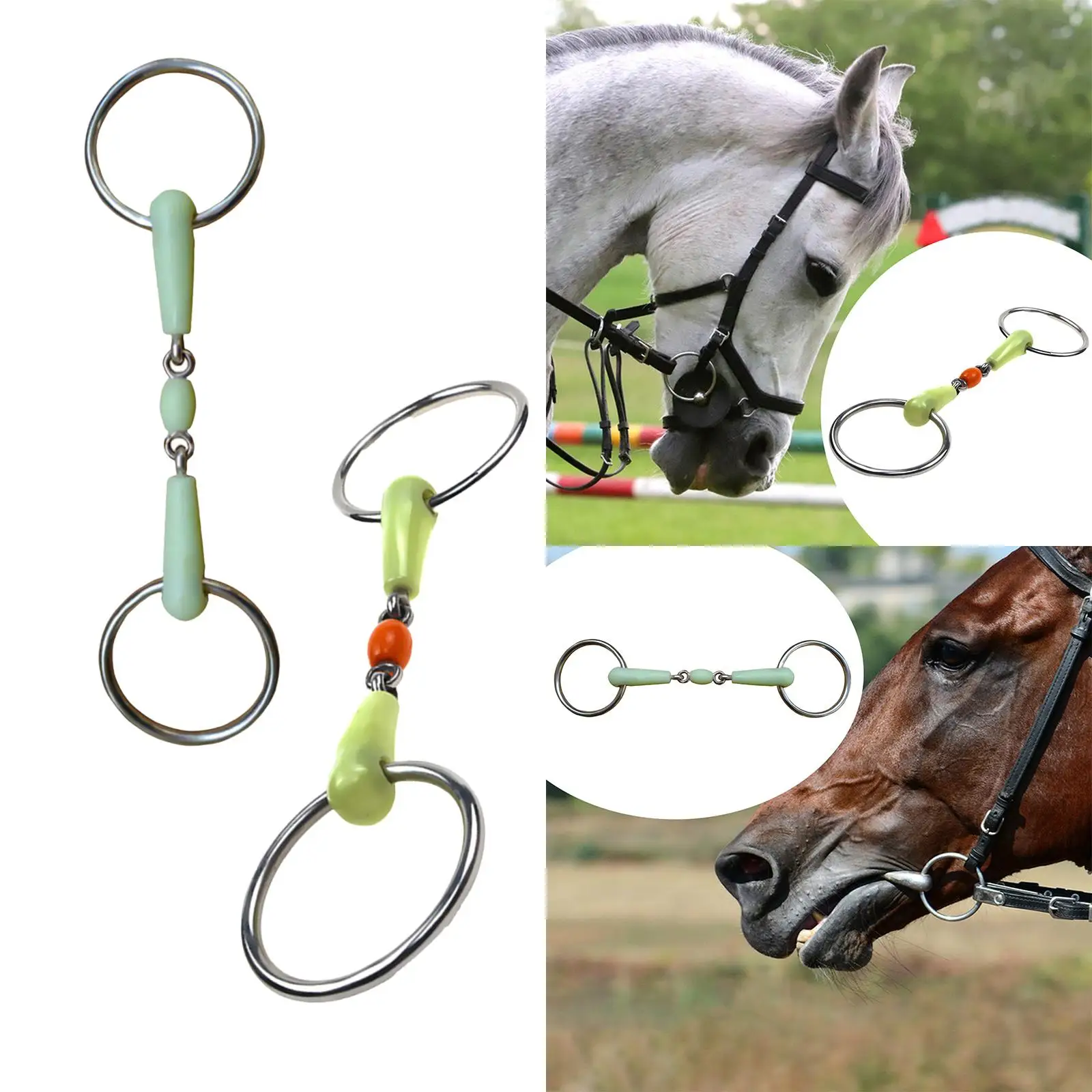 Horse Bit Gear Outdoor Sports Length 127mm Rubber Wrapped Horse Snaffle Bit