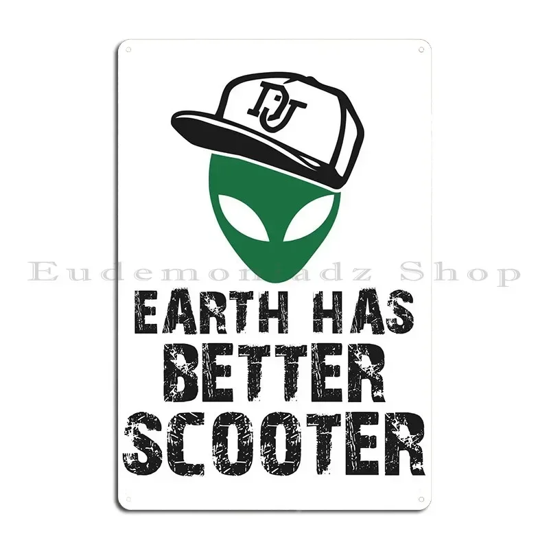 Alien Scooter Metal Plaque Poster Custom Design Pub Party Mural Tin Sign Poster