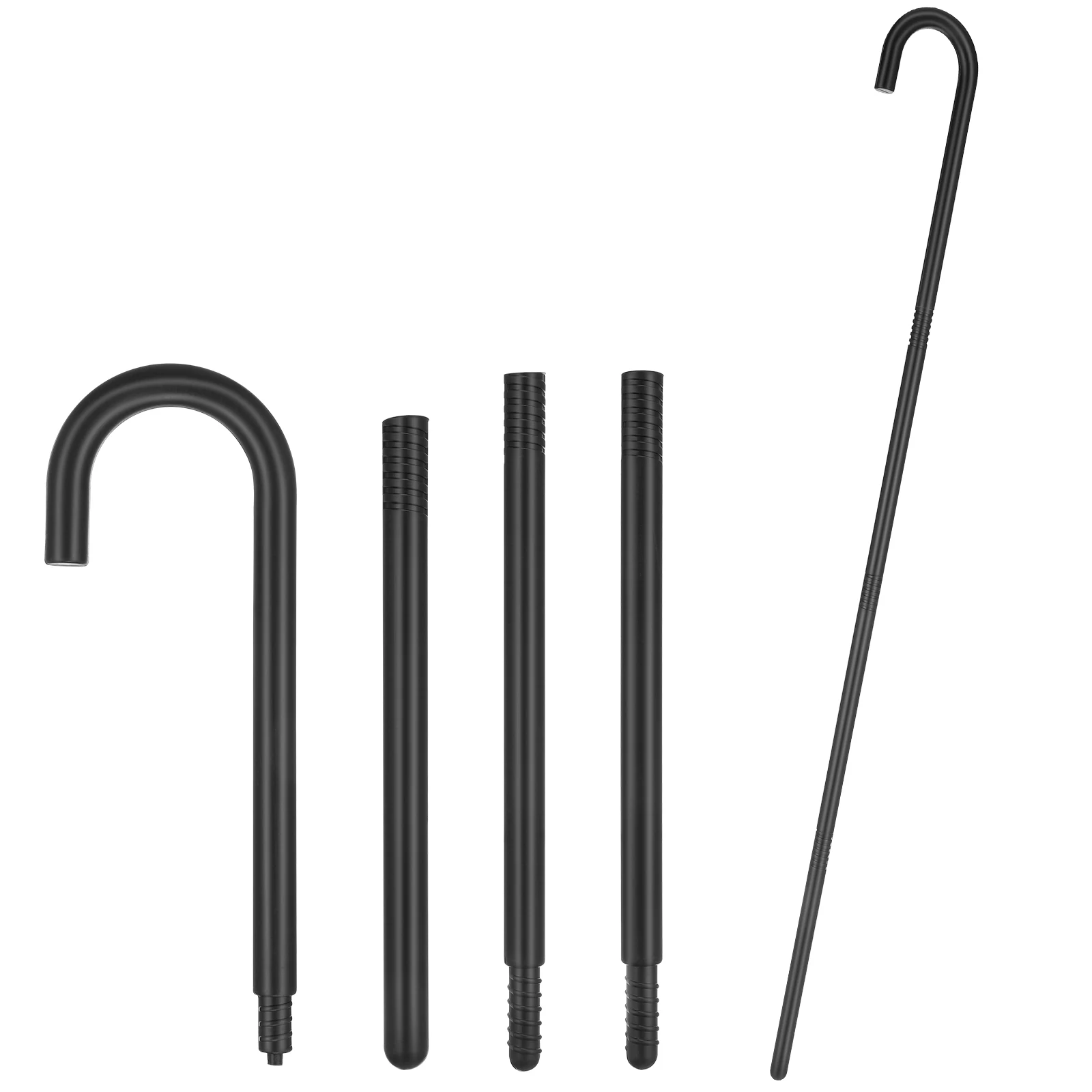 

Magician Crutch Stick Full Black 4 Sections Durable Plastic Halloween Party Performance Prop Decorative Role Playing