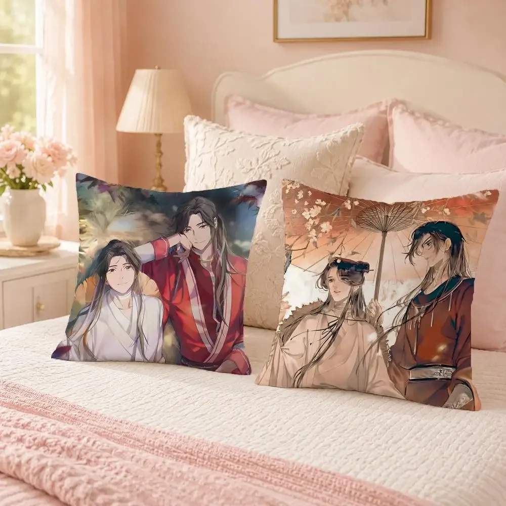 Fantasy Anime Heaven Official's Blessing Cushion Cover Custom Plush Pillow Cover Soft Cloud Comfort for Sofa Bed Couch