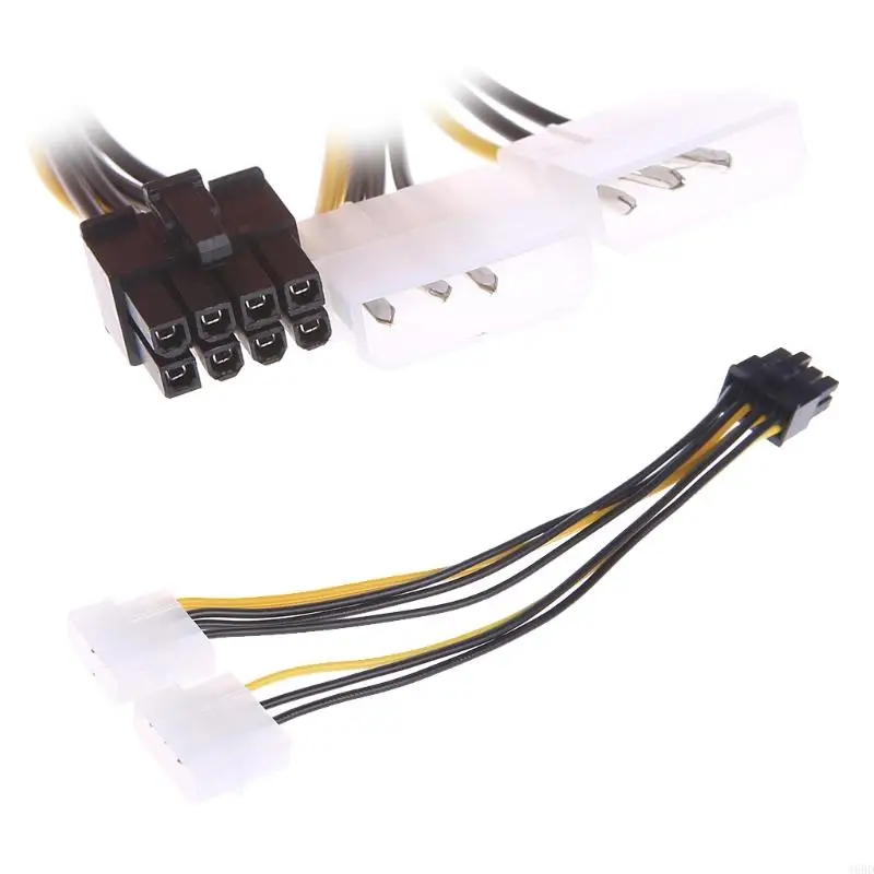 

A9BD 7" 2 x Molex 4 pin to 8-Pin PCI for Express Video Card ATX PSU Power Converter C