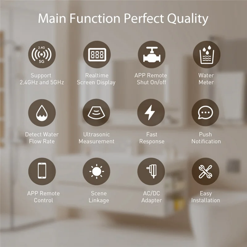 AS95-Tuya Wifi صمام المياه الذكي معدل تدفق المياه ومقياس المياه يغلق/إيقاف جهاز التحكم عن بعد في الوقت الحقيقي