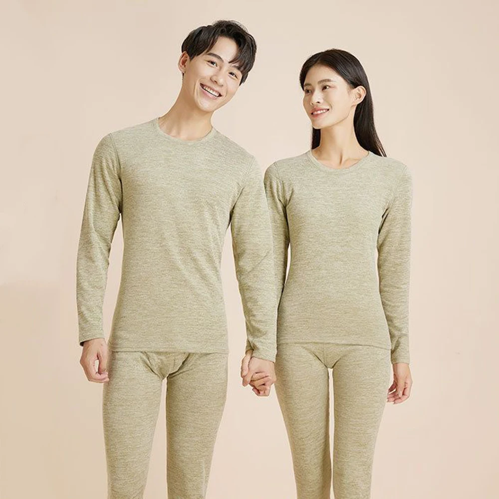 Thermal Underwear Winter Clothes For Women Men Thermal Clothing Cashmere Silk double-sided brushed Velvet thickened Lingerie Set