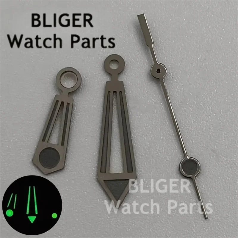 BLIGER الهيكل العظمي الفضة الأزرق بندقية ساعة الأيدي الأخضر مضيئة البرتقالي اليد الثانية صالح NH35 NH36 NH39 ETA2824 PT5000 حركة Mingzhu #6